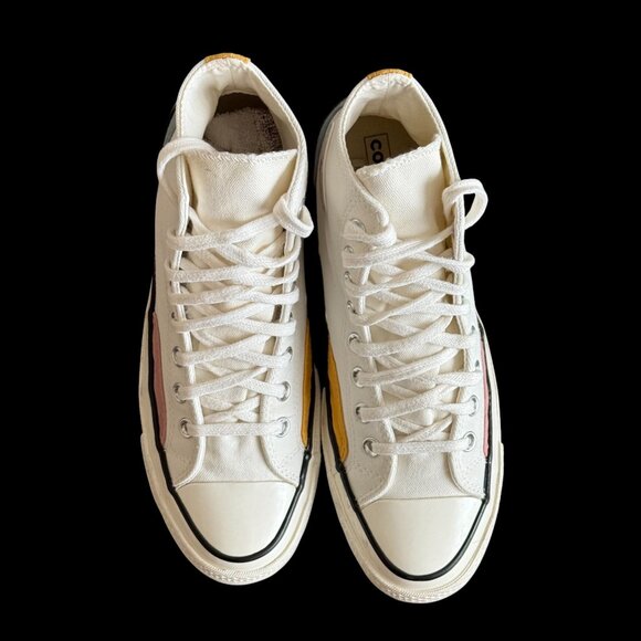 Converse Chuck 70 Color Block in Nice Looking Egret/Tidepool Grey/Yellow M8/W10 - Picture 4 of 11